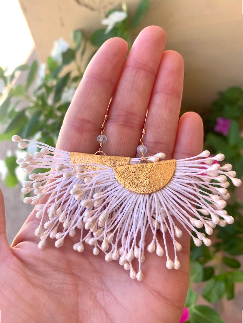 pale pink tassel earrings