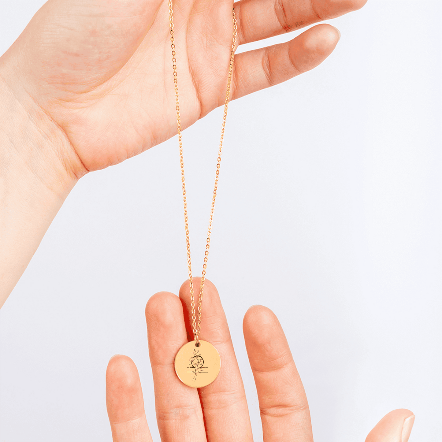 Libra Floral Zodiac Sign Necklace