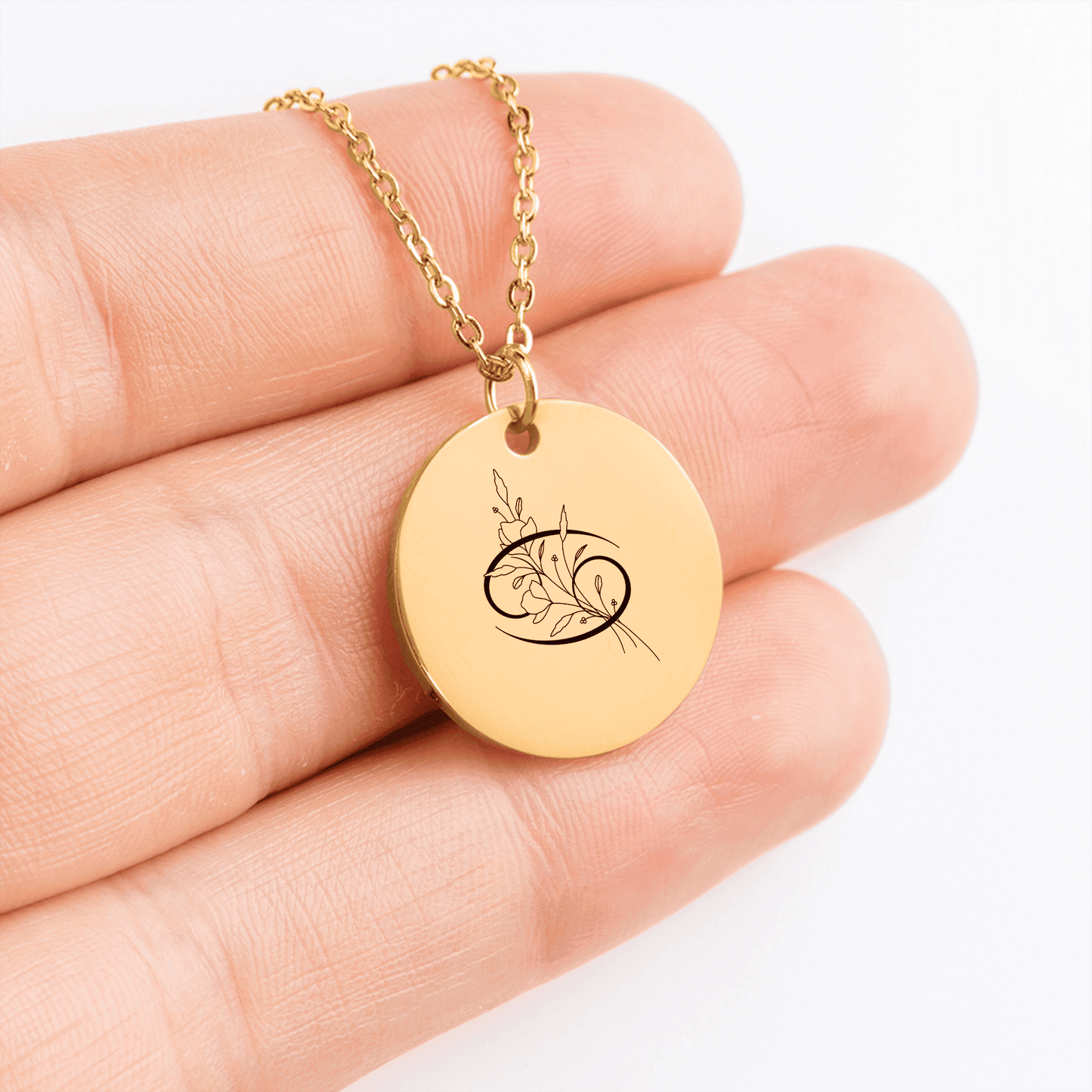 Cancer Floral Zodiac Sign Necklace