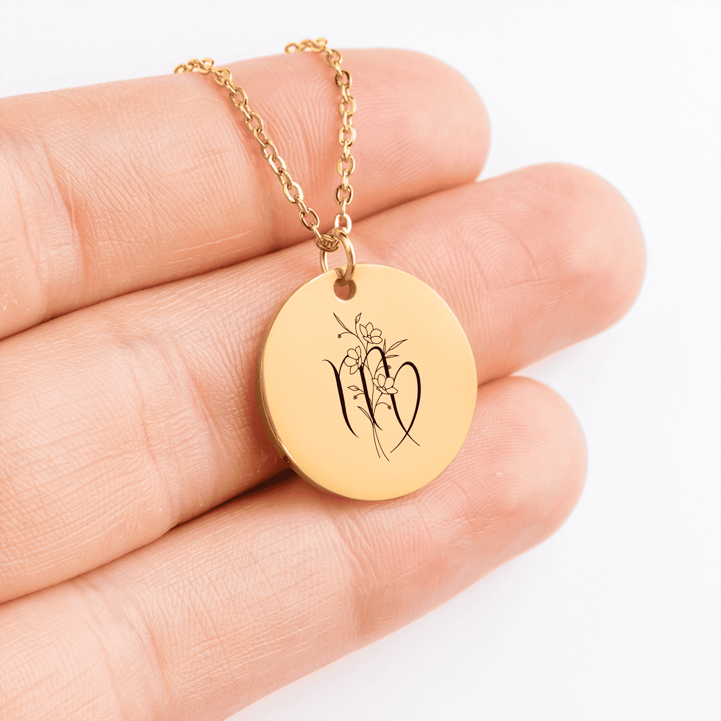 Virgo Floral Zodiac Sign Necklace