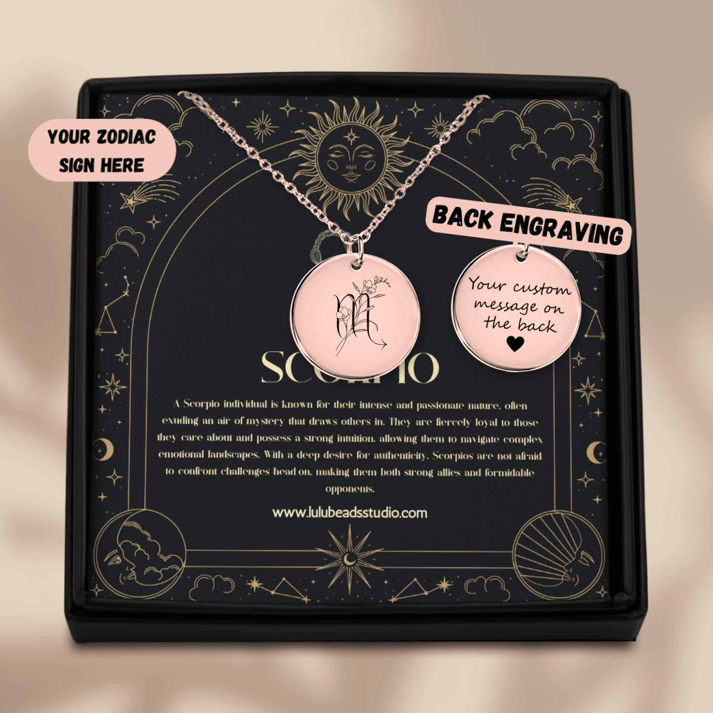 Virgo Floral Zodiac Sign Necklace