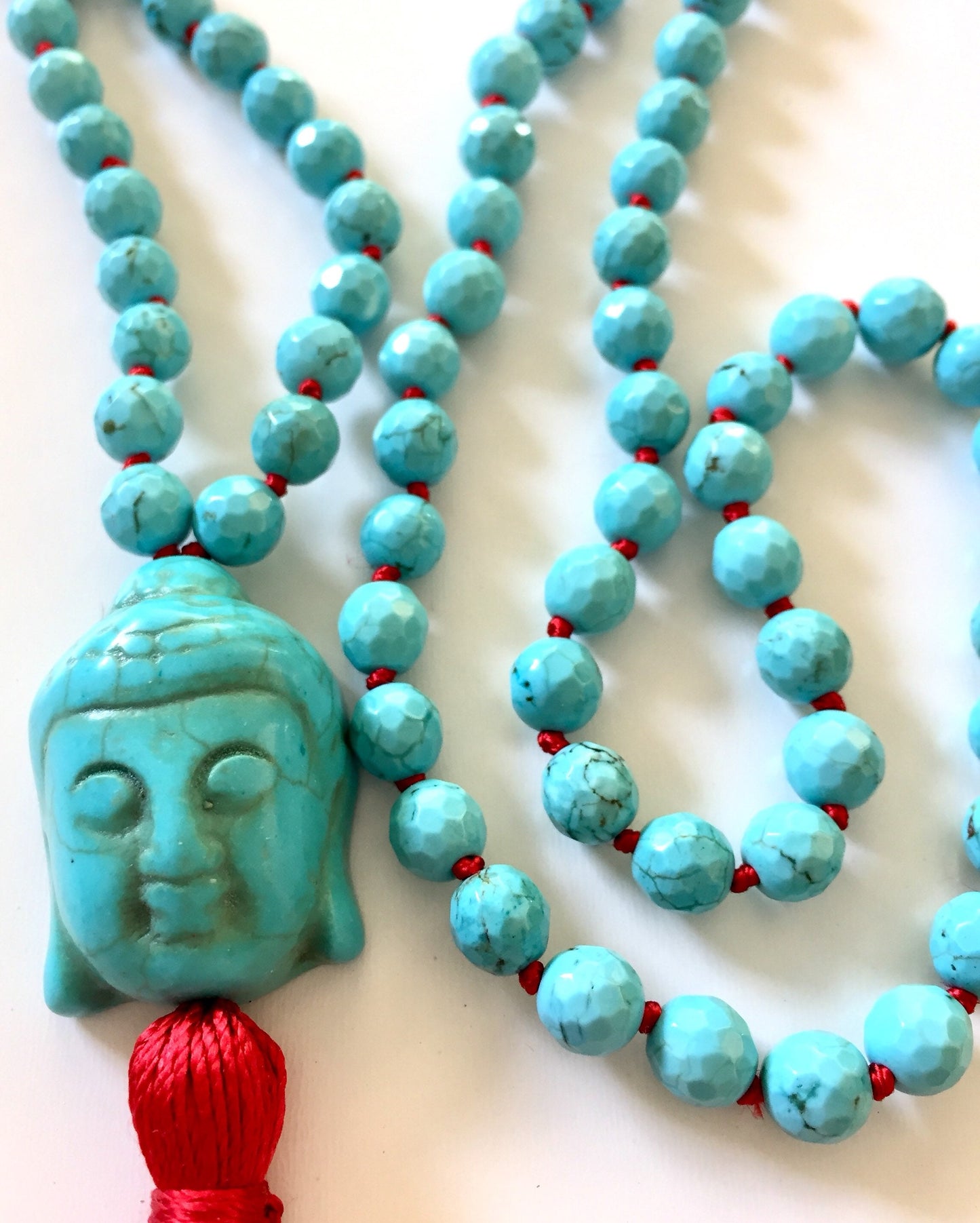 The Sacred Buddha Mala for Good Vibrations, Magnesite Turquoise