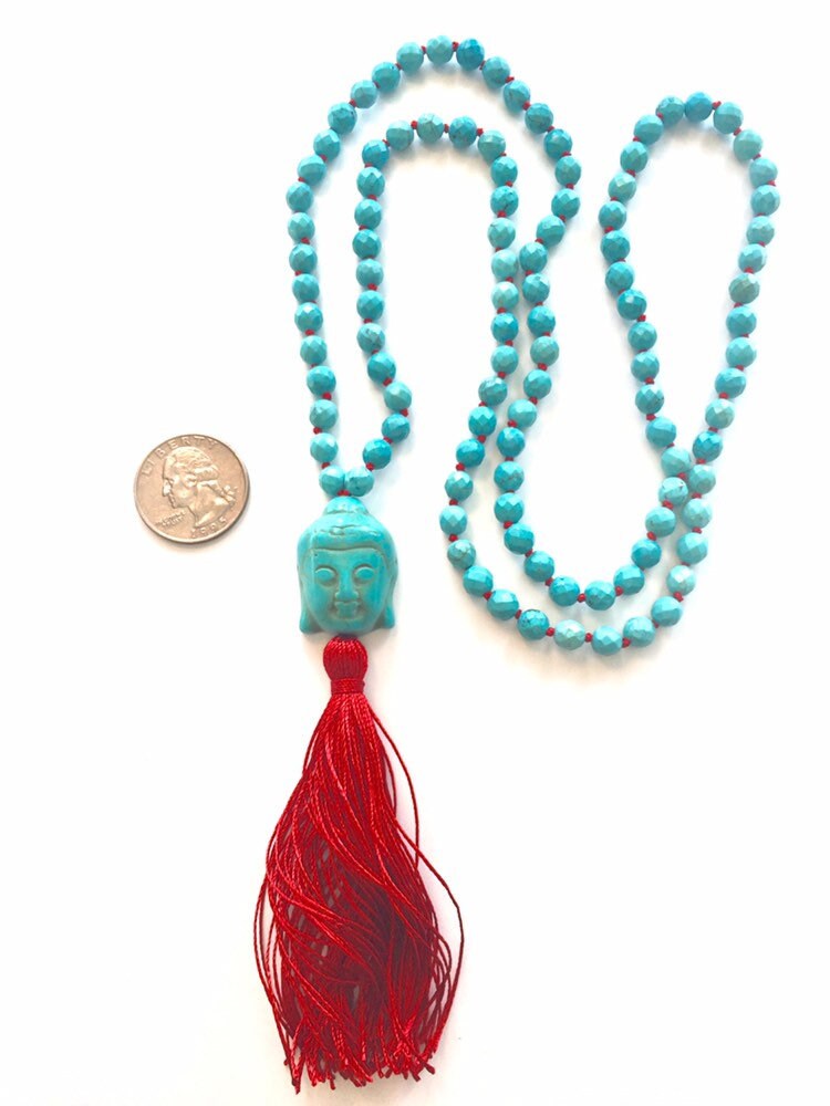 The Sacred Buddha Mala for Good Vibrations, Magnesite Turquoise