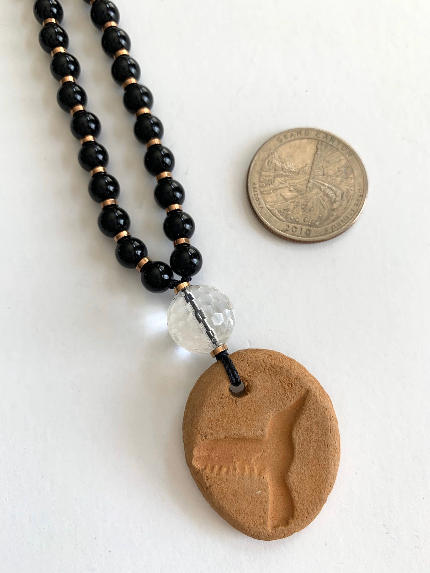 Mala Beads for Strength and Protection, Onyx, Hematite and Hummingbird Oil Diffuser Pendant