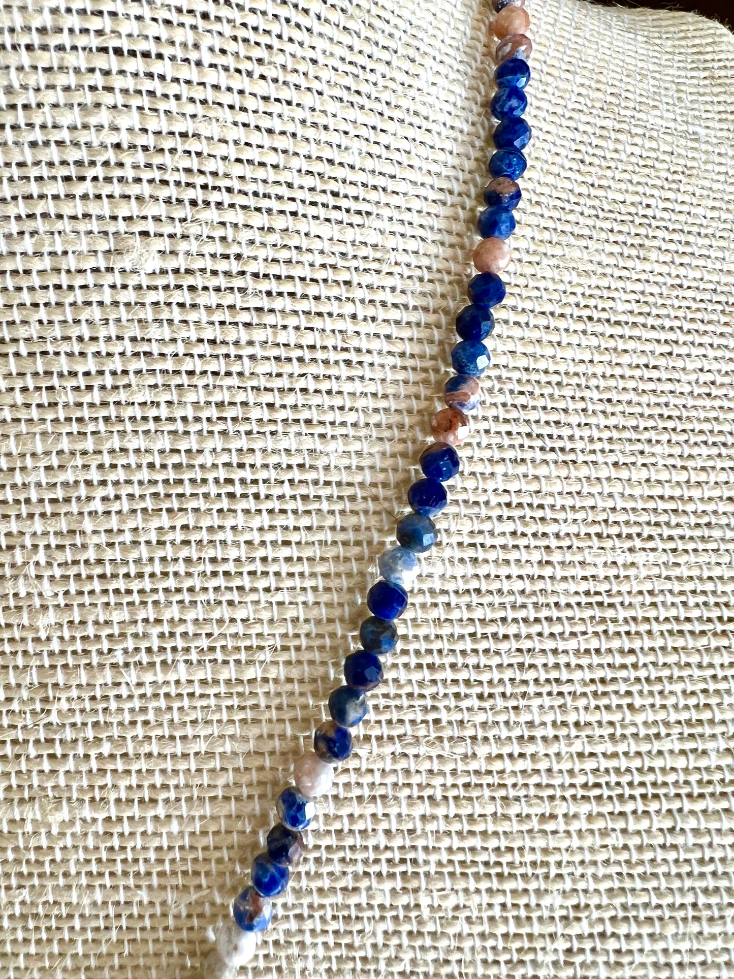 Sodalite and Rutilated Quartz Gemstone Necklace